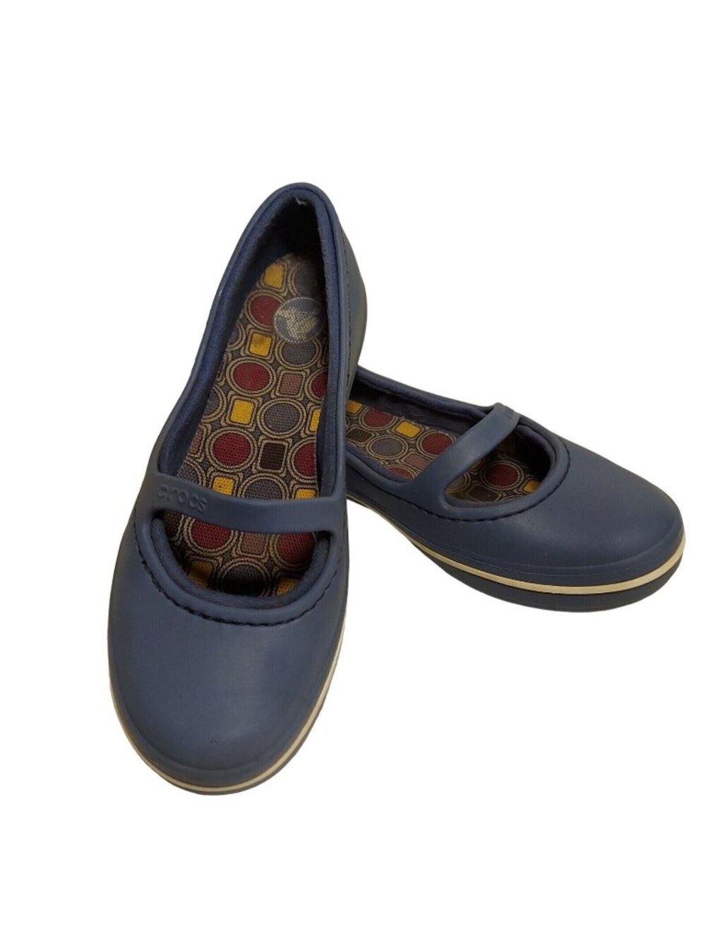 Crocs Mary Jane Flats Womens 6 Slip On Comfort Round Toe Blue light weight
